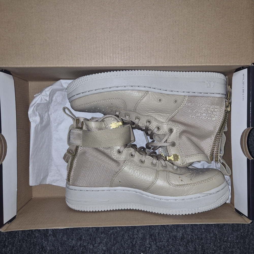 Nike SF Air Force 1 Mid Mushroom Light Bone AJ0424-200 Youth 3.5Y